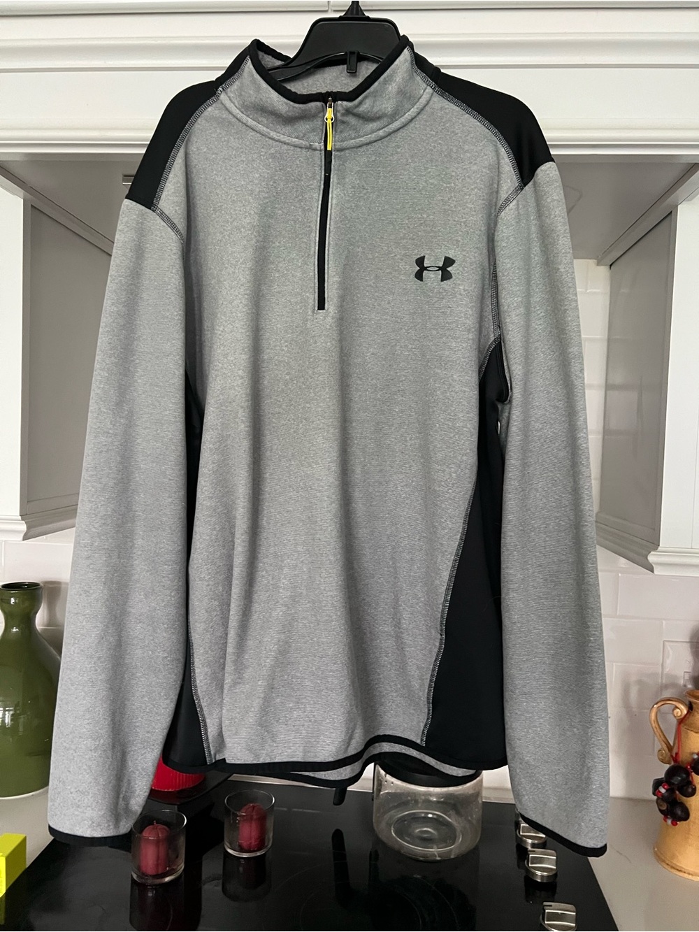 Under Armour Gray & Black 1/4 Zip Athletic Pullover